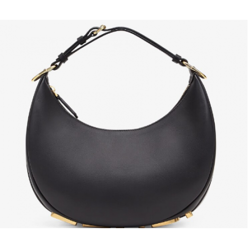 Fendi graphy Kleine zwarte leren tas 8BR798