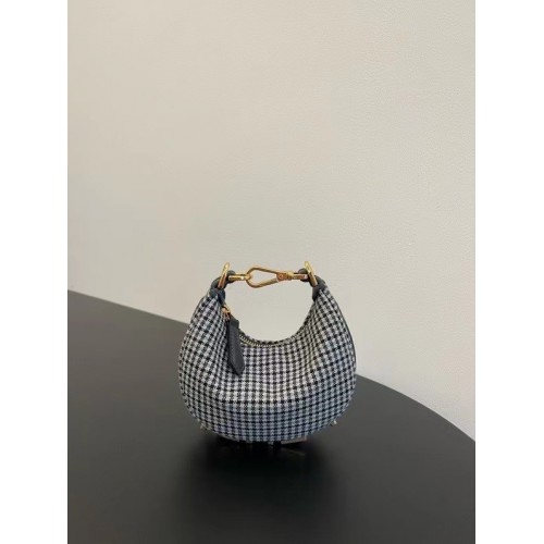 Fendi grafische mini stoffen tas 7AS089A zwart-wit