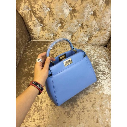 Fendi mini Kiekeboe Tas Kalfsleer 30320 Hemelsblauw