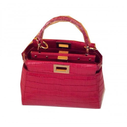 Fendi mini Kiekeboe Tas Croco Leer F520885 Roze