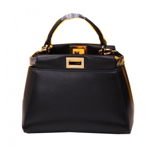 Fendi mini Kiekeboe Tas Schapenleer F520885 Zwart