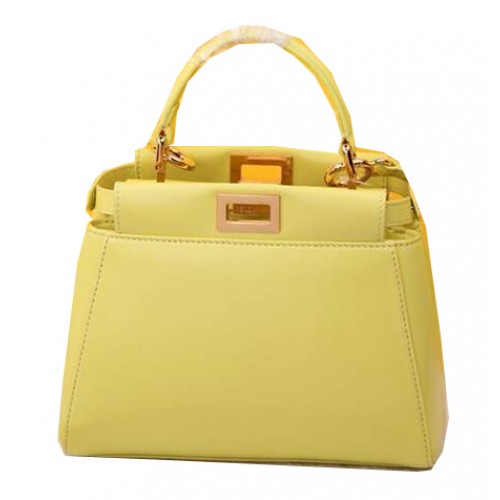 Fendi mini Kiekeboe Tas Schapenleer F520885 Citroen