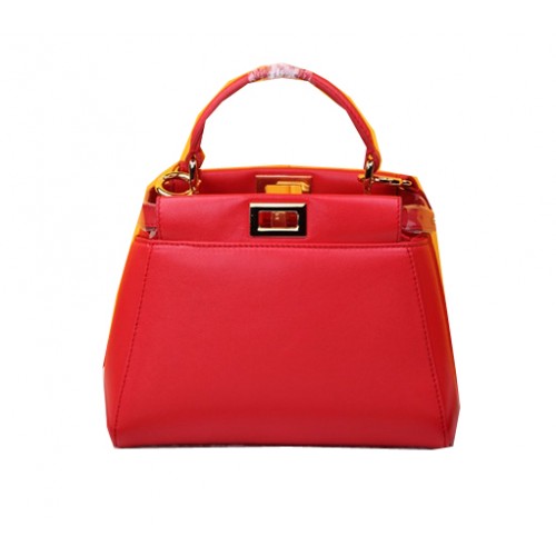 Fendi mini Kiekeboe Tas Schapenleer F520885 Rood