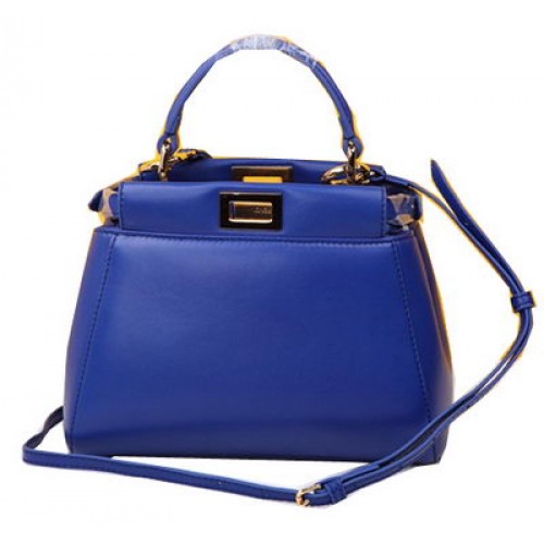 Fendi mini Kiekeboe Tas Schapenleer Leer FD520885 Blauw