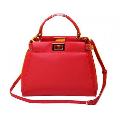 Fendi mini Kiekeboe Tas Schapenleer Leer FD520885 Rood