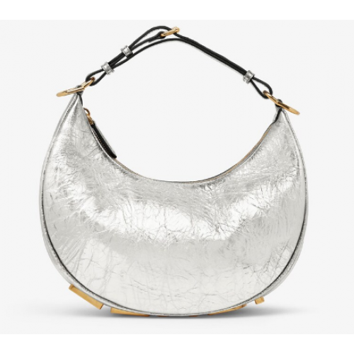 Fendigraphy Kleine zilveren gelamineerde leren tas 8BR798A