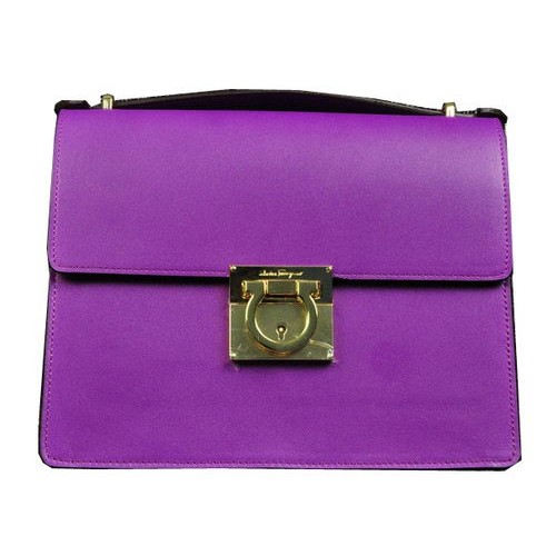 Ferragamo kalfsleren medium schoudertas SF0614 lavendel