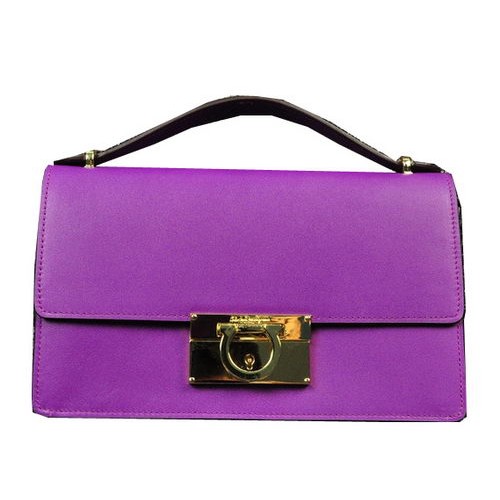 Ferragamo kalfsleren kleine schoudertas SF0615 lavendel