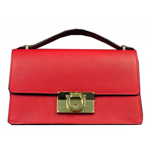 Ferragamo kalfsleren kleine schoudertas SF0615 rood