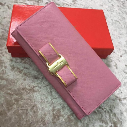 Ferragamo Continental Portemonnee Kalfsleer SF30200 Roze
