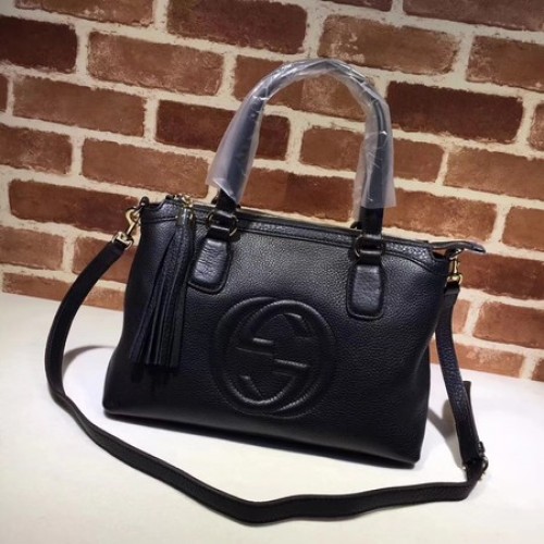 Gucci Kalfsleer Soho Top Handle Bag 308362 Zwart