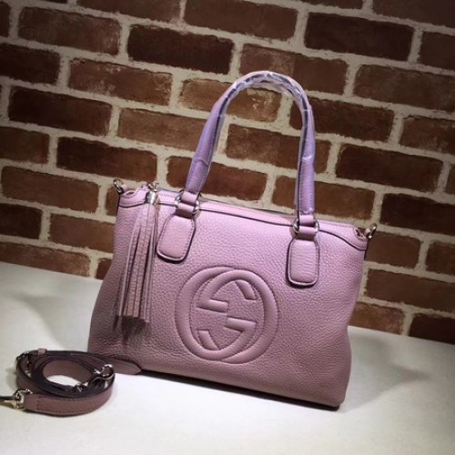 Gucci Kalfsleer Soho Top Handvat Tas 308362 Roze