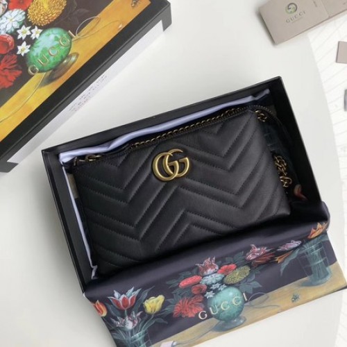 Gucci GG Marmont mini kettingtas 443447 zwart
