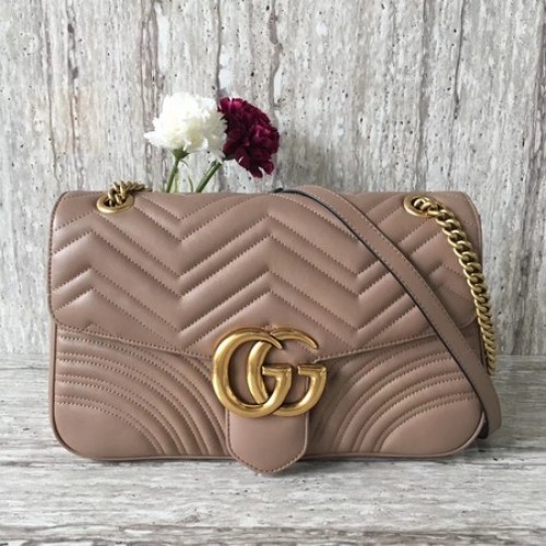 Gucci GG Marmont grote schoudertas 443496 abrikoos