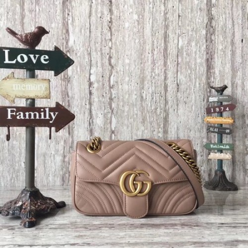 Gucci GG Marmont gematelasseerde minitas 446744 abrikoos