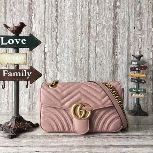 Gucci GG Marmont gematelasseerde minitas 446744 roze