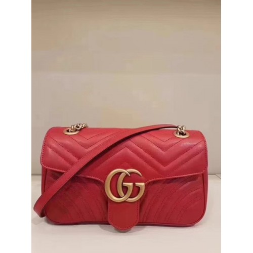 Gucci GG Marmont gematelasseerde minitas 446744 rood