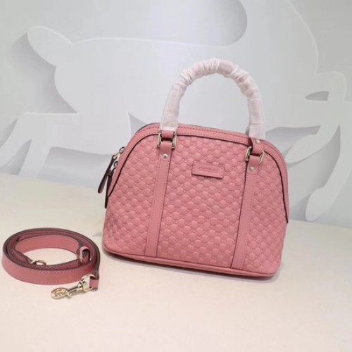 Gucci Signature lederen tas met handvat aan de bovenkant 449654 roze