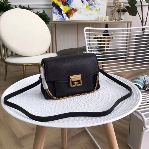 GIVENCHY GV3 leren en suède schoudertas 9333 zwart
