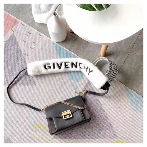 GIVENCHY GV3 leren en suède schoudertas 9989 zwart