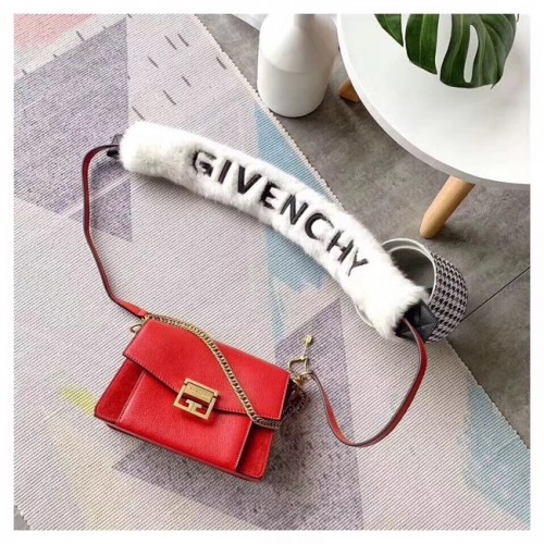GIVENCHY GV3 leren en suède schoudertas 9989 rood