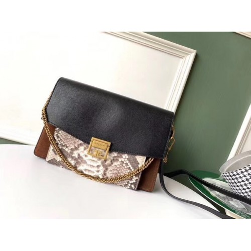 GIVENCHY GV3 python en leren schoudertas 61433 zwart