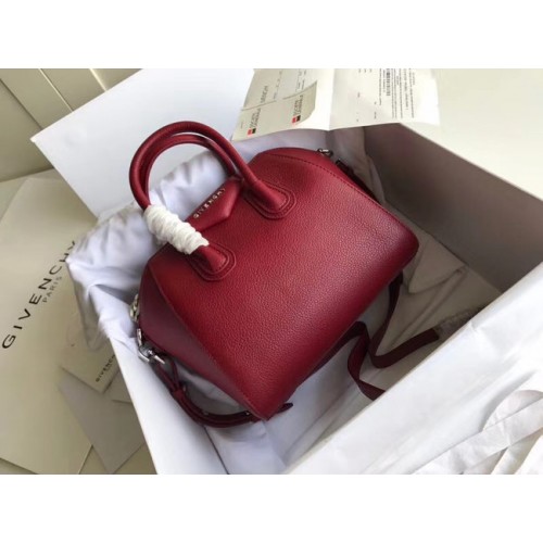 Givenchy kleine Antigona tas van generfd kalfsleer BB0511 bordeauxrood