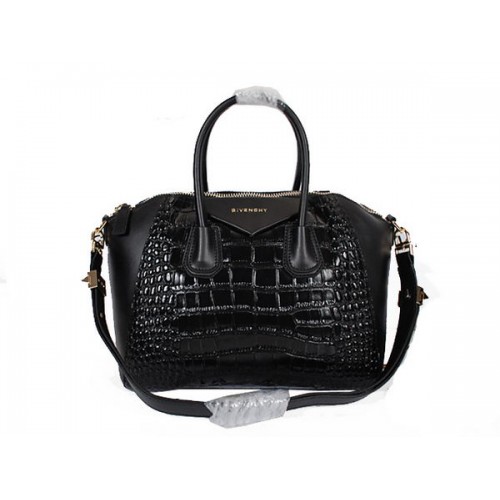 Grote Antigona-tas van Givenchy in cocosleer 9981L zwart