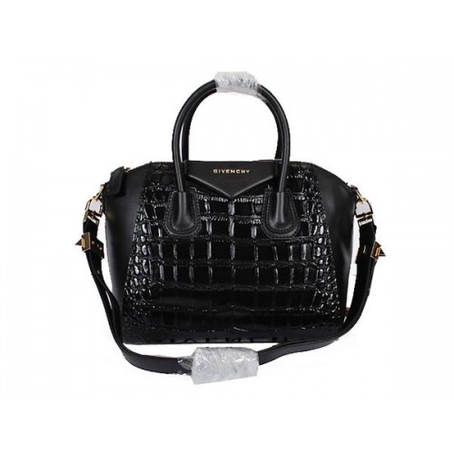 Kleine Antigona-tas van Givenchy in zwart cocosleer 9981S