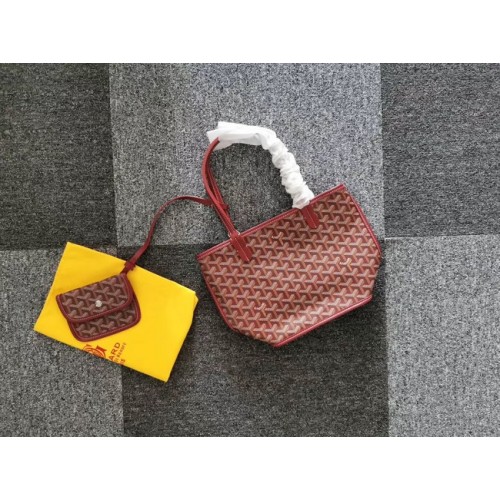 Goyard kalfsleren mini-draagtas 6782 wijnrood