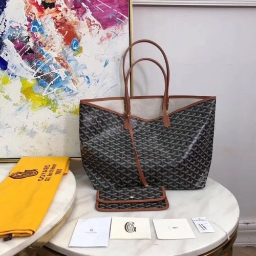 Goyard kalfsleren draagtas 20207 zwart en bruin