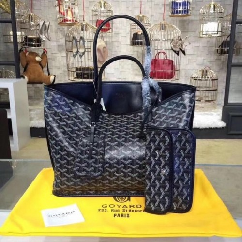 Goyard kalfsleren draagtas 20207 koningsblauw