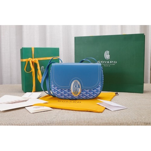 Goyard Kalfsleren schoudertas 9967 hemelsblauw