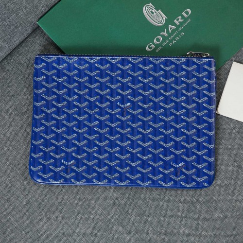 Goyard Y Doodling kalfsleren clutch 5987 blauw