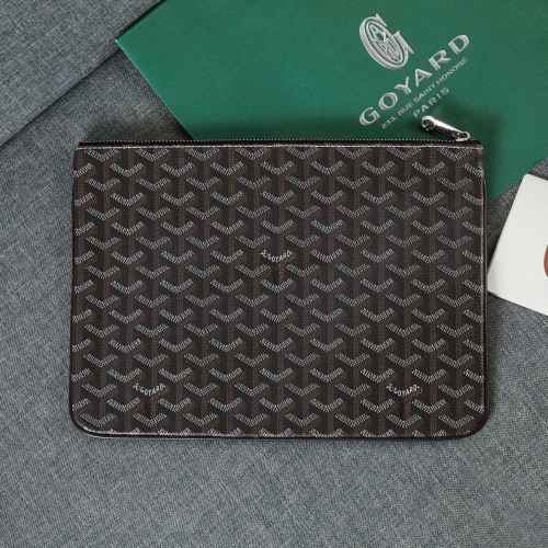 Goyard Y Doodling kalfsleren clutch 5987 grijs