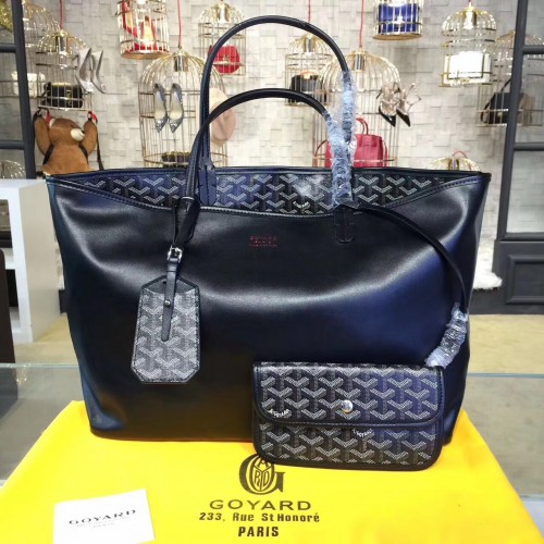 Goyard Y Doodling kalfsleren draagtas 7901 zwart