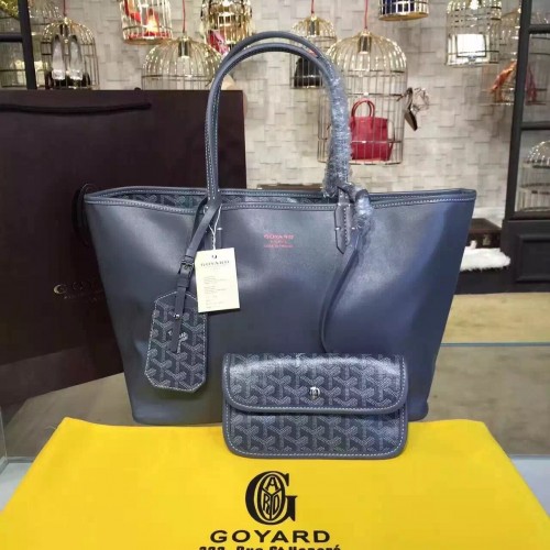 Goyard Y Doodling kalfsleren draagtas 7901 donkerblauw
