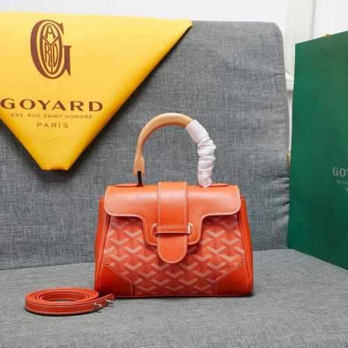 Goyard Y Doodling kalfsleren draagtas 99588 oranje