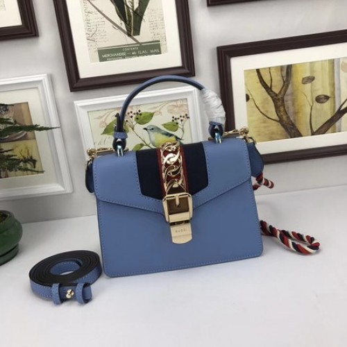 Gucci Sylvie Lather minitas 470270 blauw