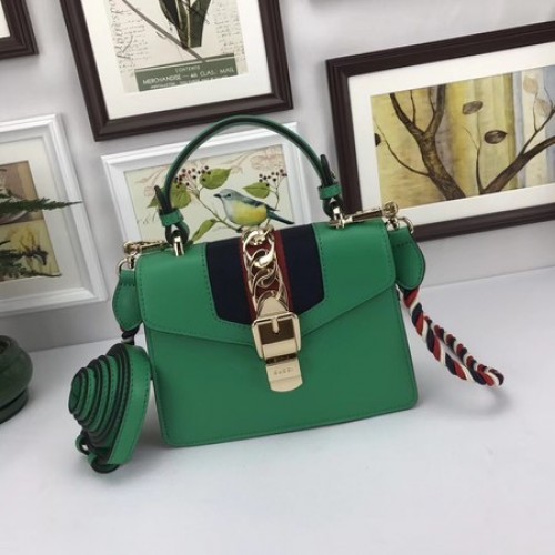Gucci Sylvie Lather minitas 470270 groen