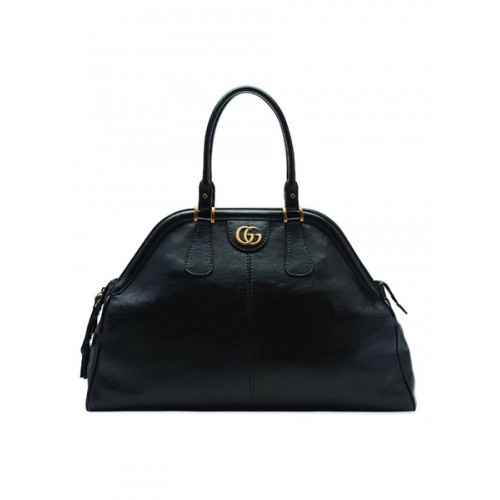 Gucci Kalfsleren Top Handvat Tas 501015 Zwart