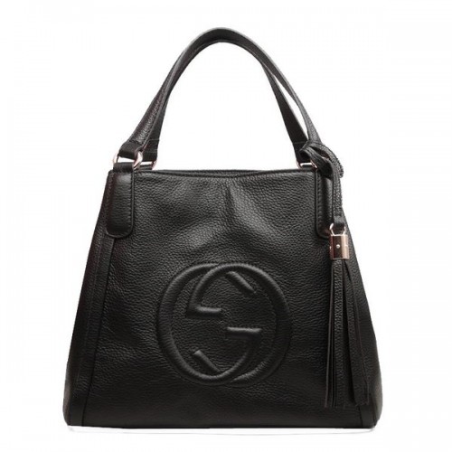 Gucci 336751 zwarte Soho lederen schoudertas