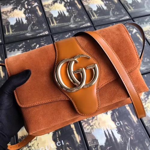 Gucci Arli kleine schoudertas 550129 bruin suède