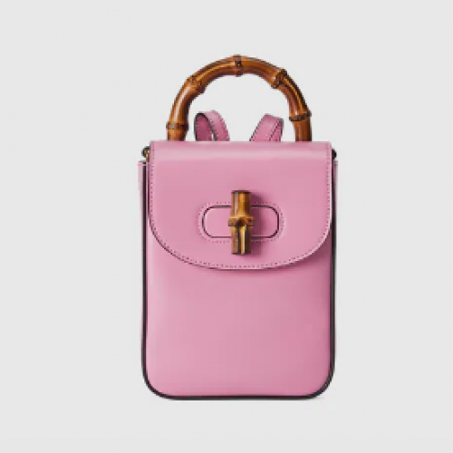 Gucci Bamboo mini handtas 702106 roze