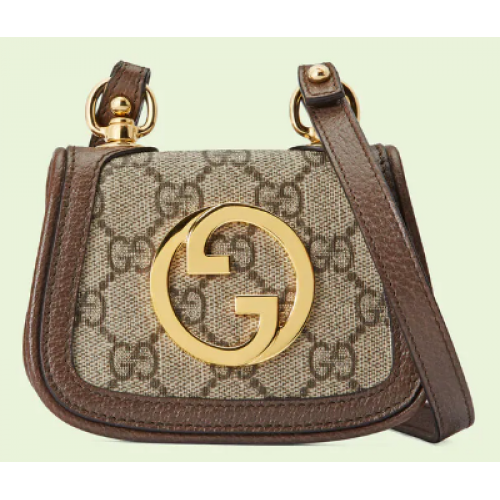 Gucci Blondie pasjeshouder portemonnee GG Supreme canvas 698635 bruin