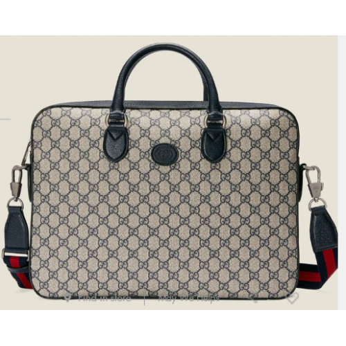 Gucci Business koffer met in elkaar grijpende G 674140 Blauw