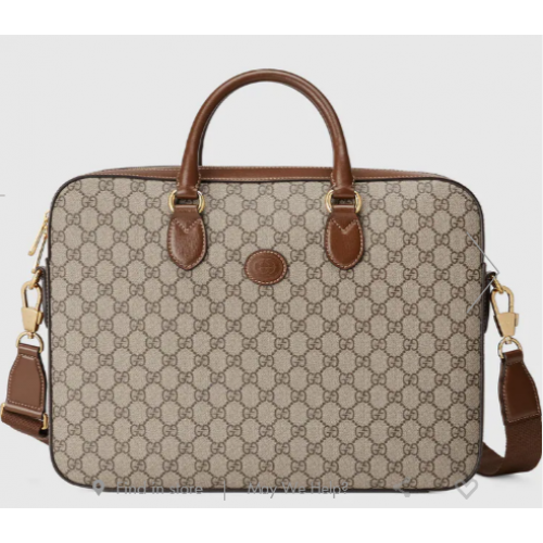 Gucci Business koffer met in elkaar grijpende G 674140 Bruin