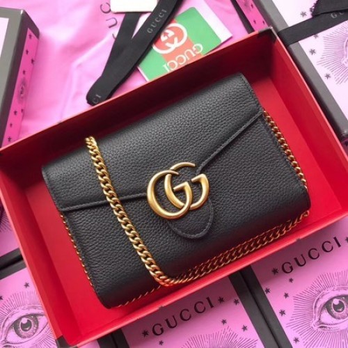 Gucci kalfsleren schoudertas 401232 zwart