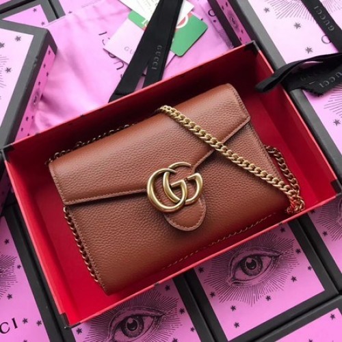 Gucci kalfsleren schoudertas 401232 koffie