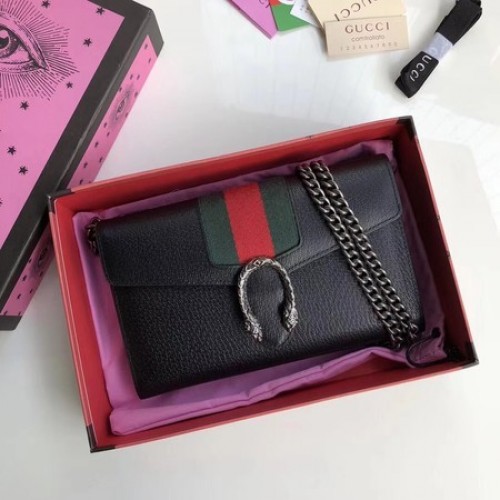 Gucci kalfsleren schoudertas 481377 zwart